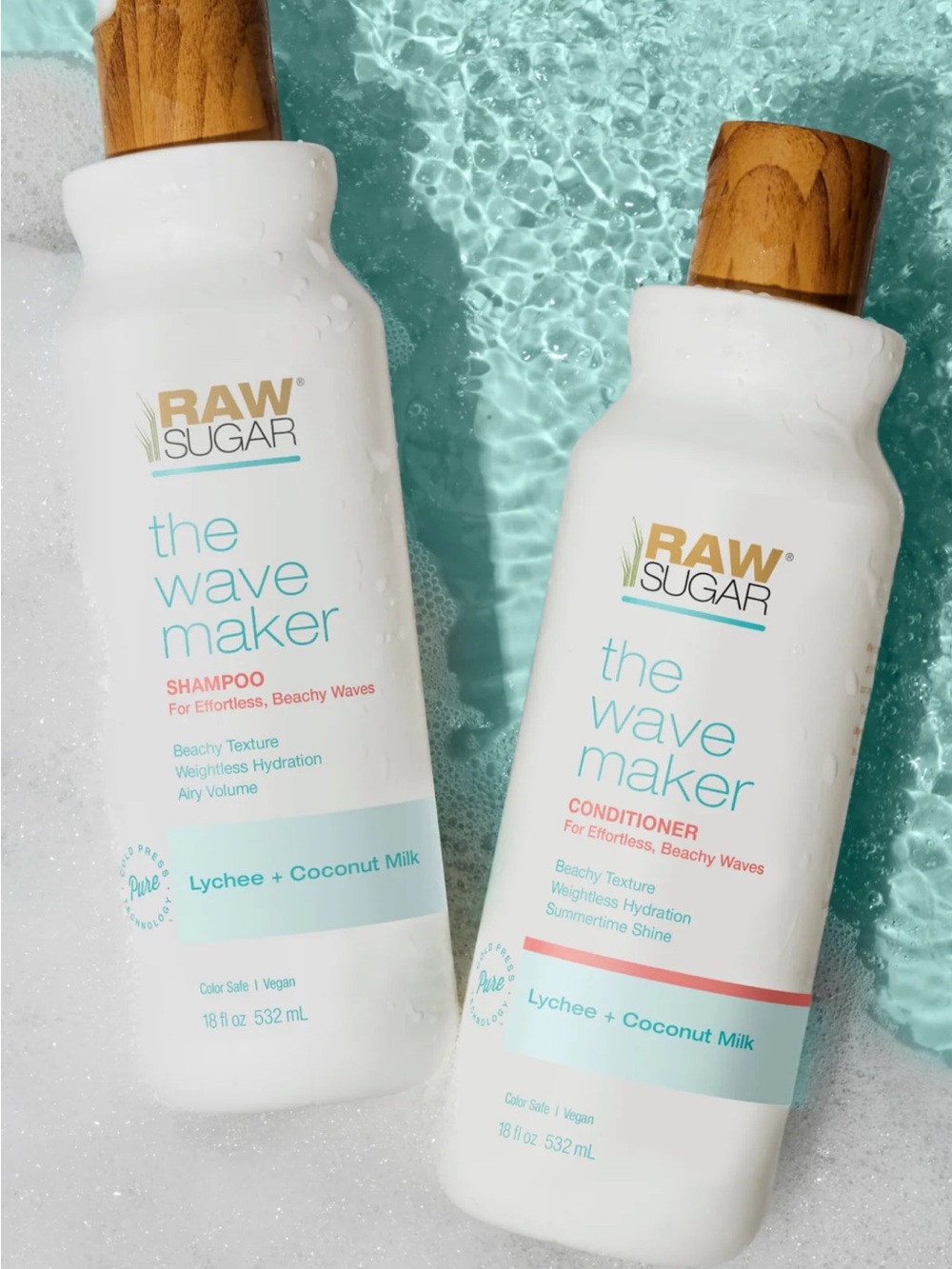 New Raw Sugar Shampoo & Conditioner Set The Wave Maker